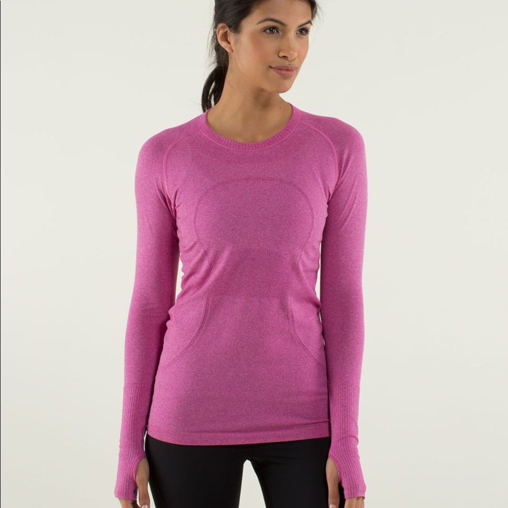 Raspberry Lululemon Swiftly Tech Long Sleeve Top